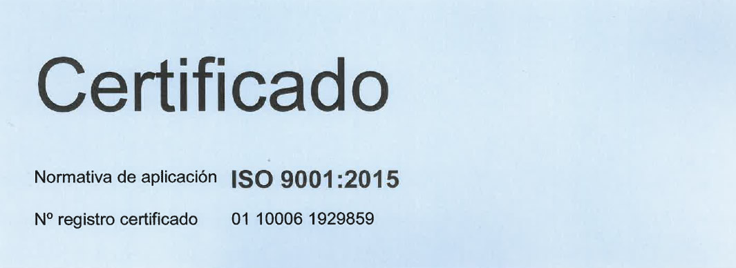 Certificado ISO 9001:2015